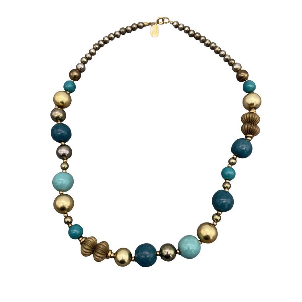 Designed by Paula Ball Beaded Necklace Multicolor Spring Ring Closure 21 Inch